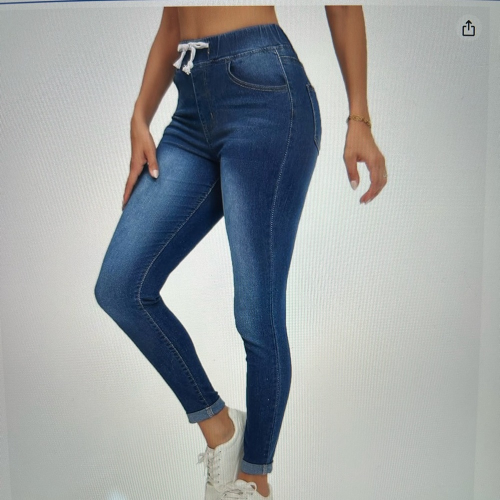 Drawstring skinny jeans - Picture 2 of 8